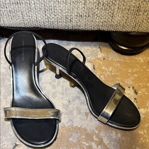 Charles & Keith Black and Silver Heels